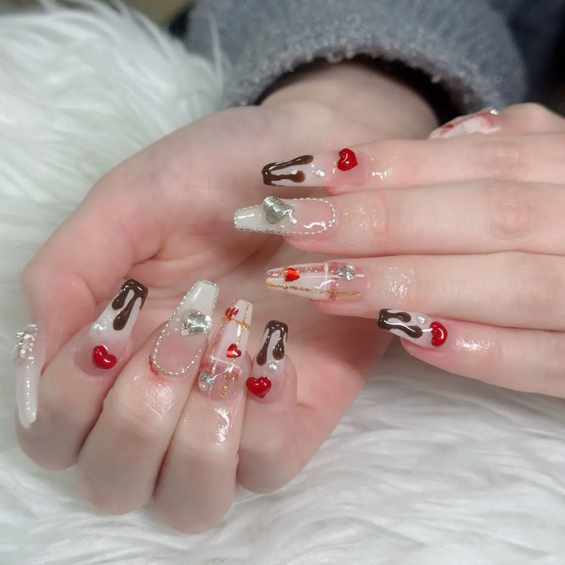 ネイル フットネイル フレンチネイル グラデーション 韓国ネイル ロングネイル ハンドネイル Hani Nail Salonのネイルデザイン