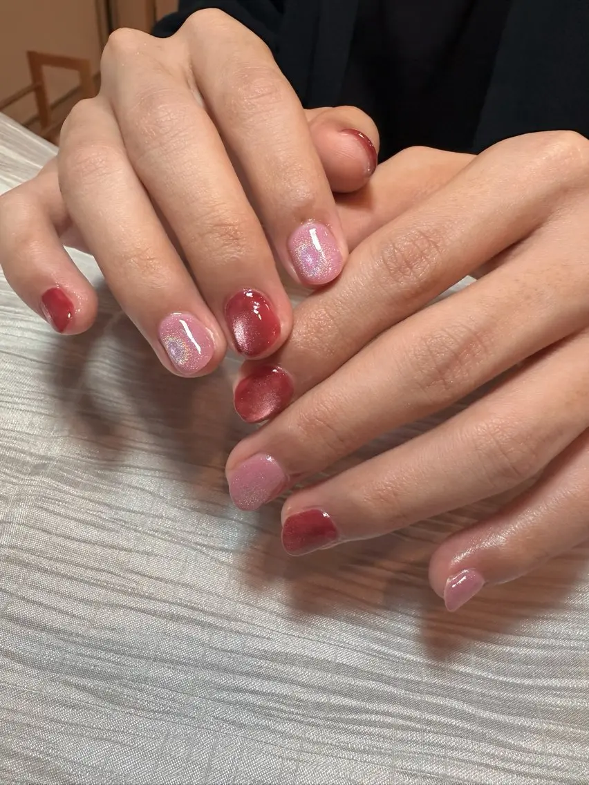 ネイル クリアネイル フラッシュネイル フレンチネイル ジェルネイル マグネットネイル Reillynail みさきのネイルデザイン