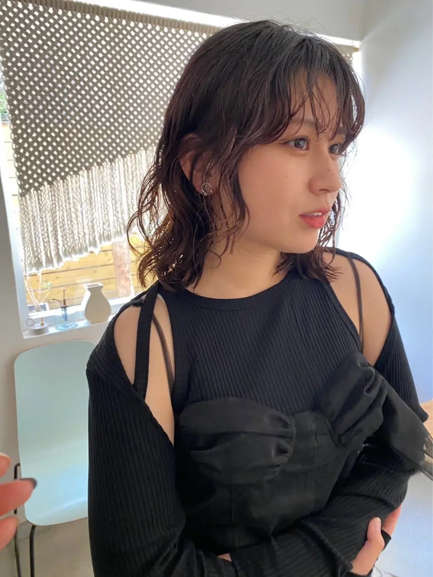 ミディアム パーマ Ravo 西村 優花のヘアスタイル