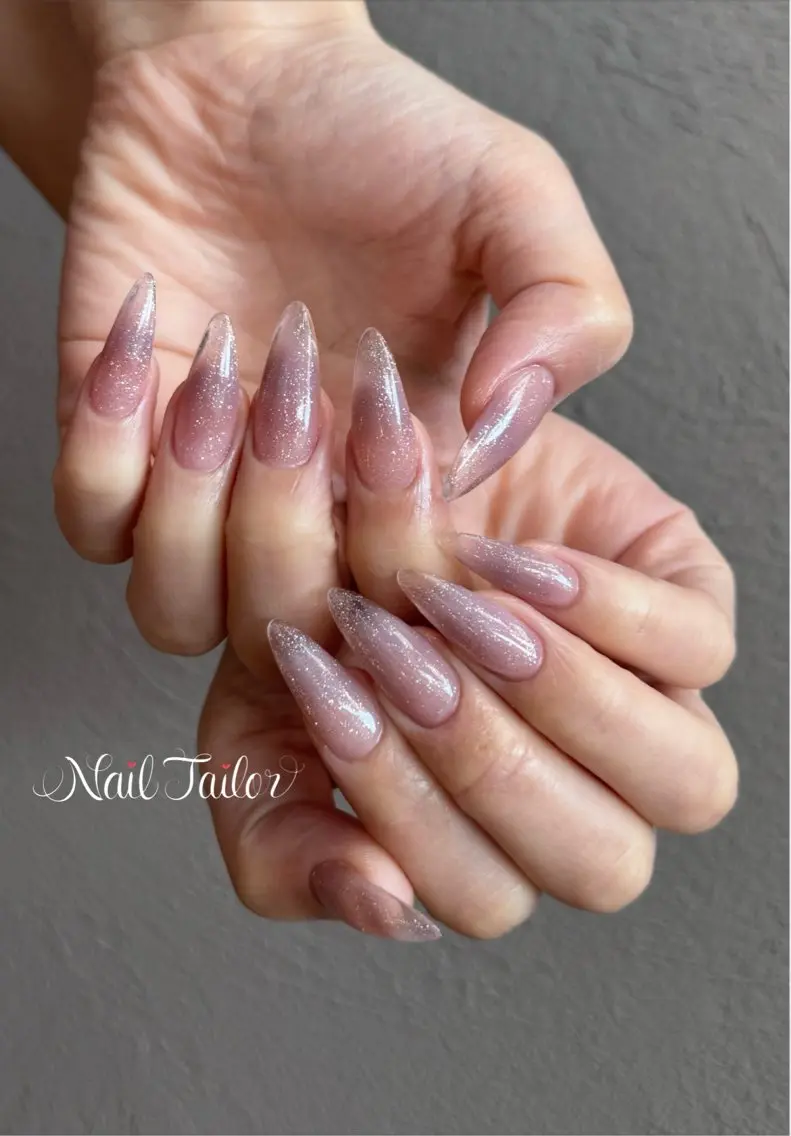ネイル クリアネイル ロングネイル おそろいネイル 夏ネイル ハンドネイル NailTailor ネイルテイラーのネイルデザイン