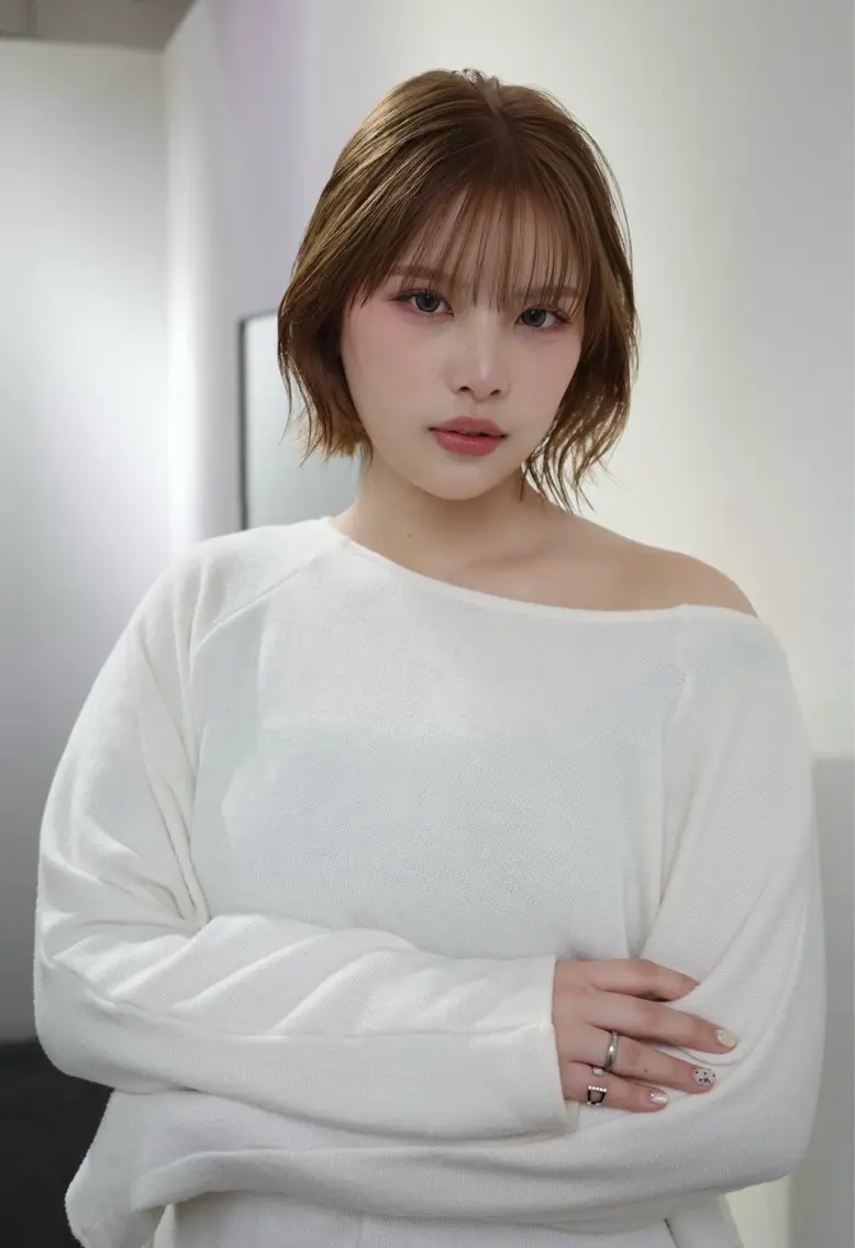 ショート ボブレイヤー ボブ レイヤーカット 杉原 駿亮のヘアスタイル