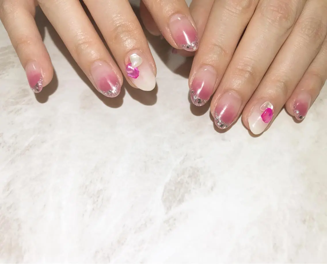 ネイル フットネイル フレンチネイル ガラスフレンチ ニュアンスネイル シンプルネイル nail fufla ♡yamane♡のネイルデザイン