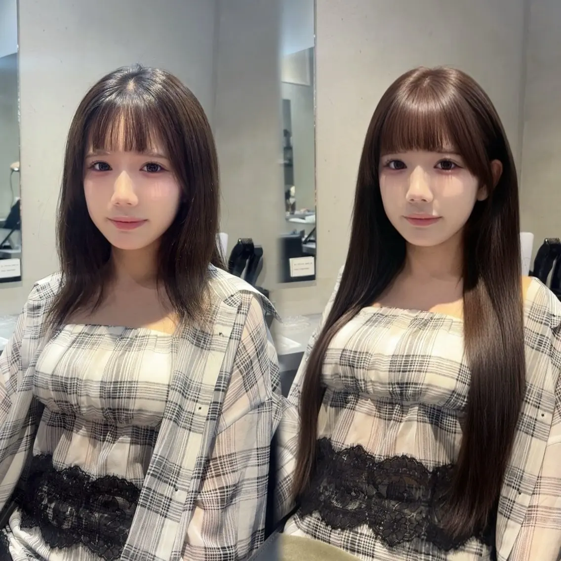 ロング エクステ 艶髪×透明感カラー ののかのヘアスタイル