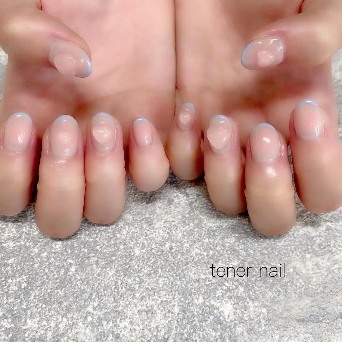 ネイル チークネイル フレンチネイル ハート UVネイル テネルネイル tener nailのネイルデザイン