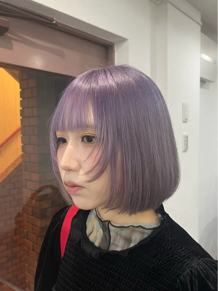 ショート カラー ラベンダーカラー ヘアカラー ♡なんば🫧透明感 🫧naako♡のヘアスタイル