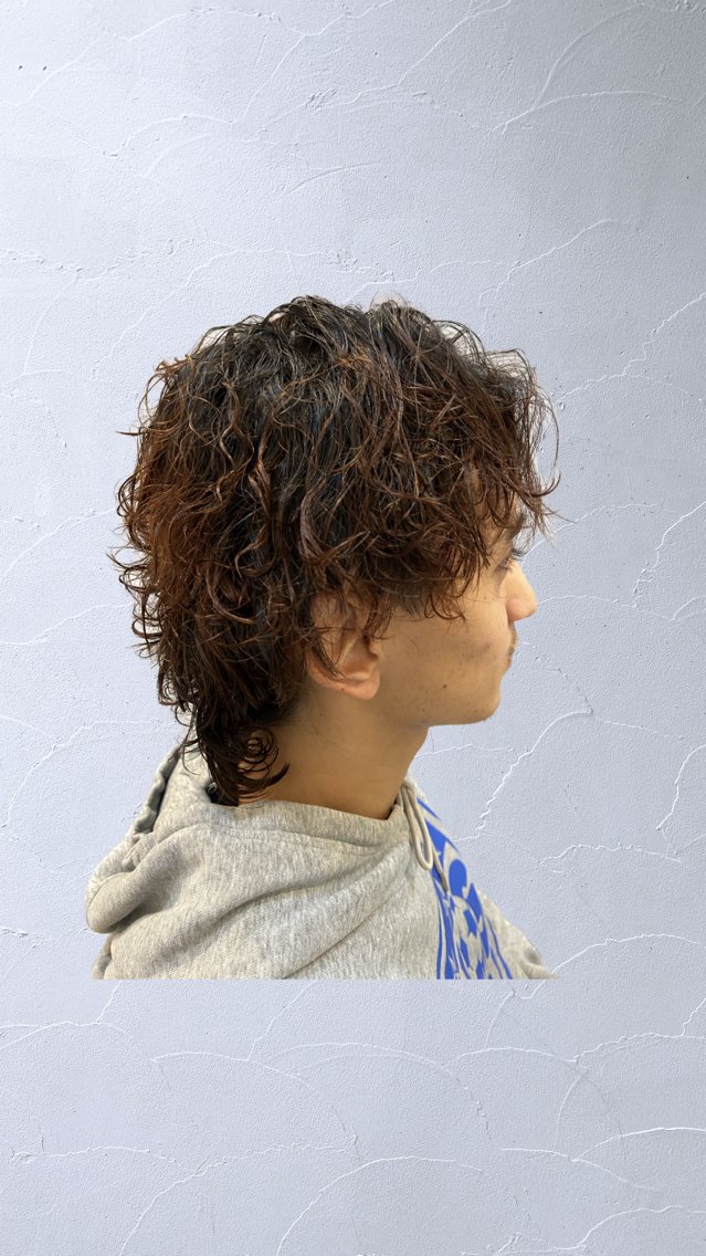 パーマ メンズ メンズパーマ メンズウルフカット ウルフカット カット ヘッドスパ じょう／レディース ショートモデル/三宮のヘアスタイル