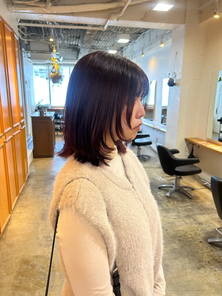 ミディアム カラー カット ヘアカラー ナチュラル大人っぽい スタイル　MAORIのヘアスタイル