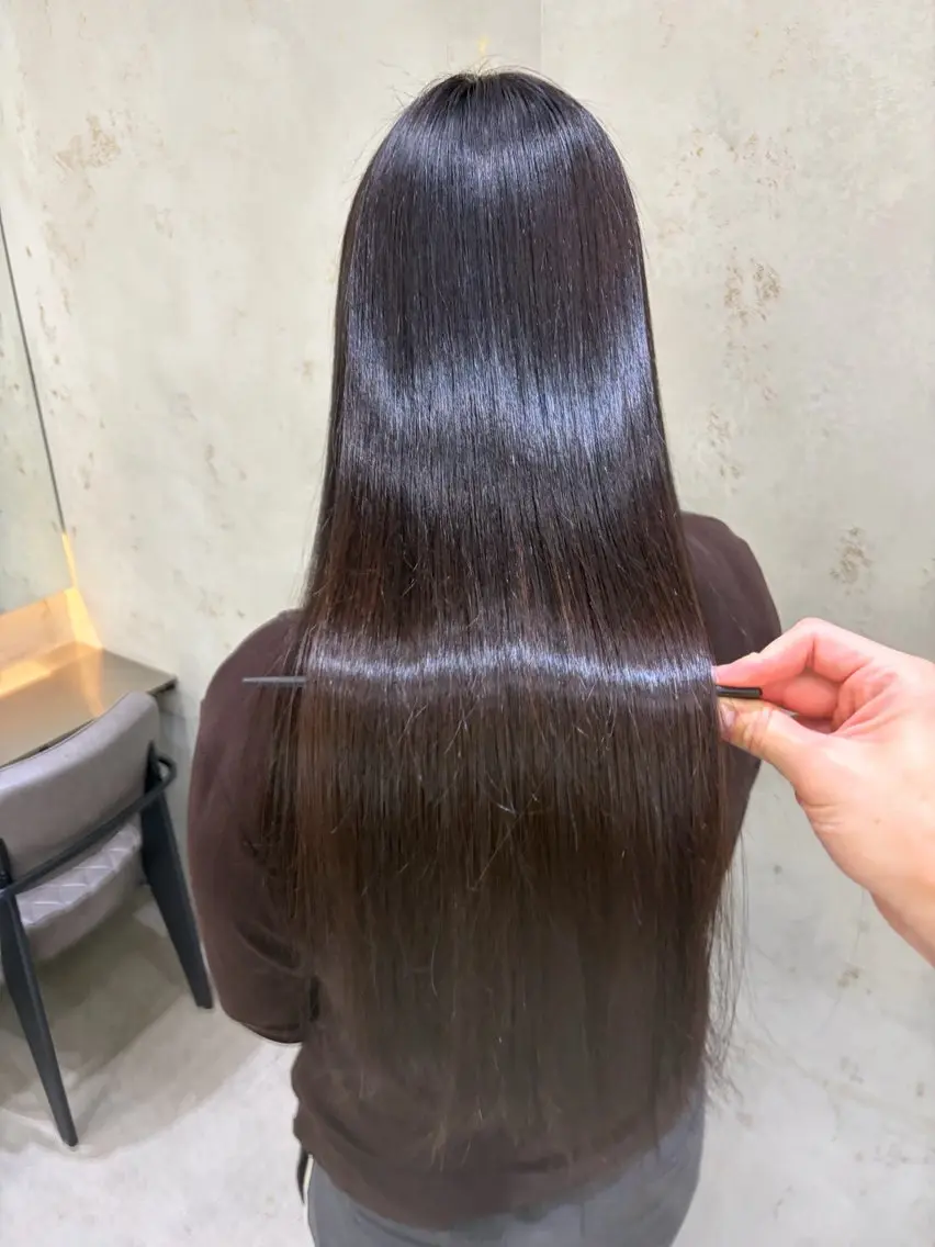 ロング 縮毛矯正 トリートメント 縮毛矯正×艶髪カラー 髪質改善/三ツ木のヘアスタイル