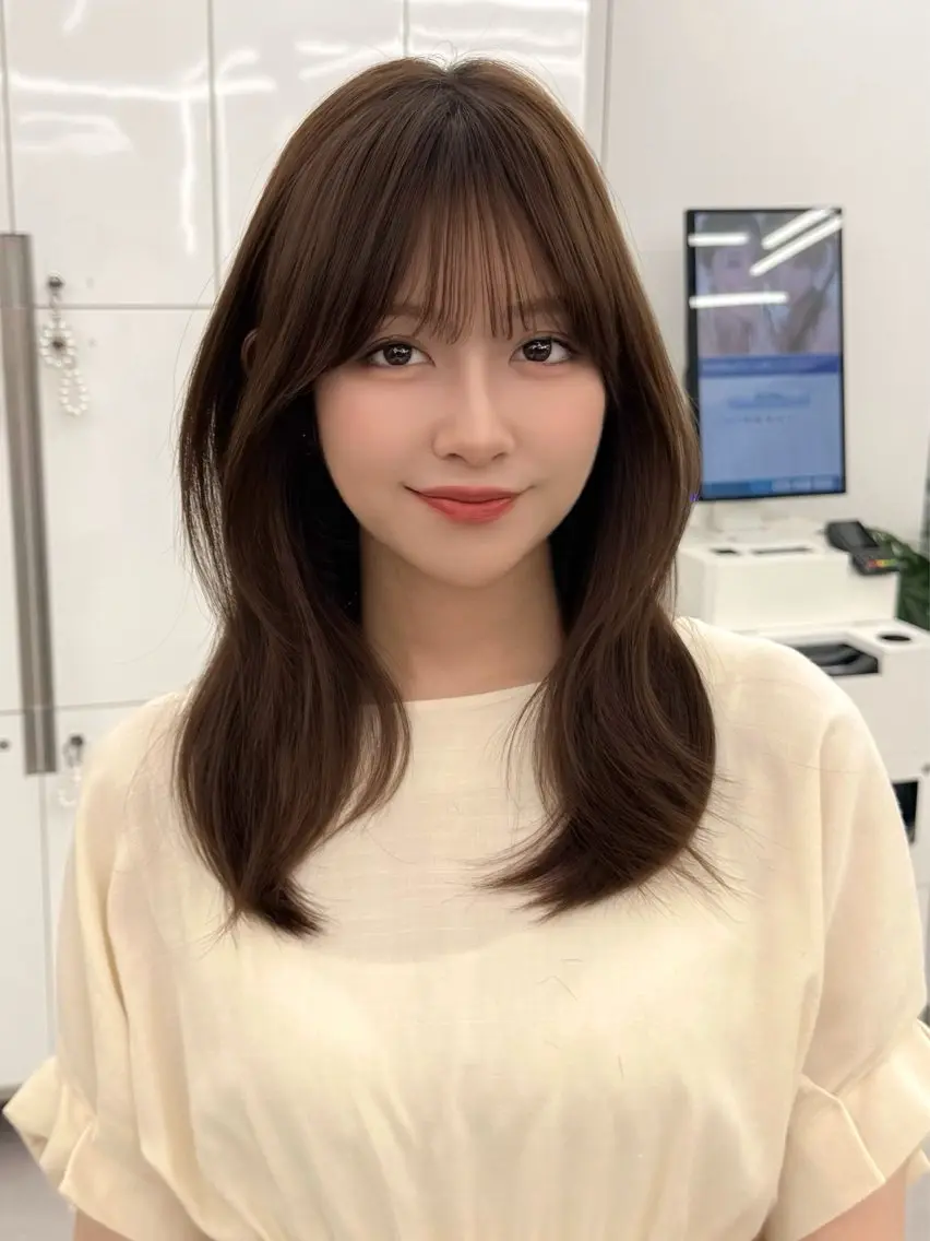 ミディアム カラー ヘアアレンジ カット ヘアカラー トリートメント 顔周り&ミディアム 特化/池袋/kokiのヘアスタイル