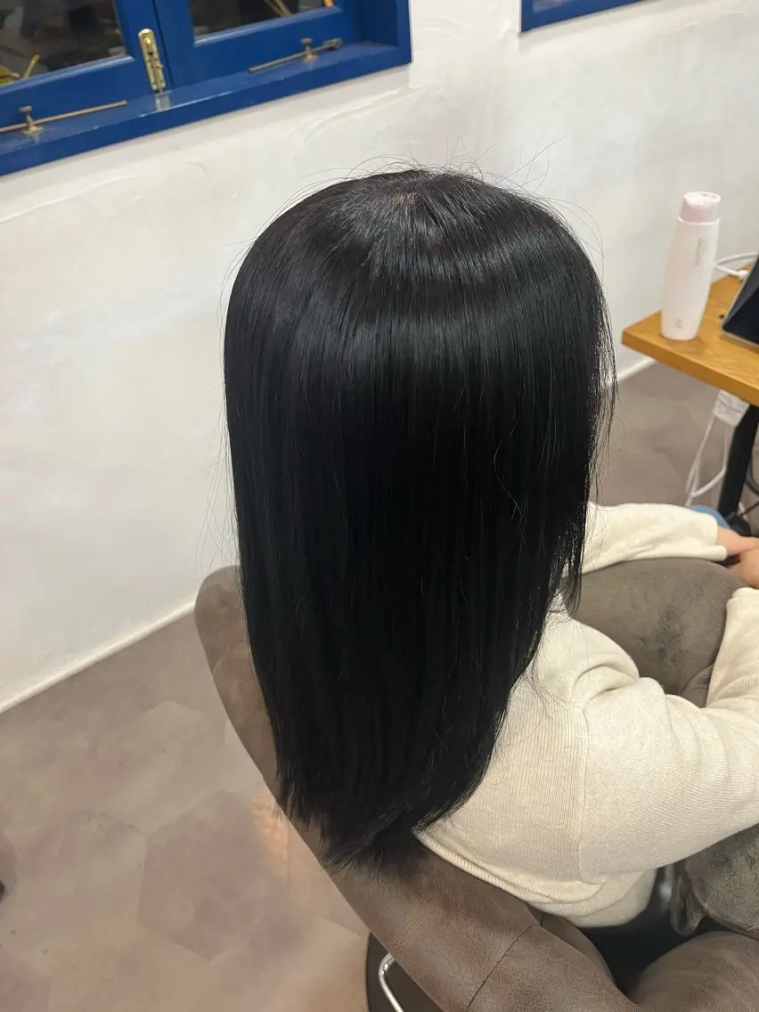 ロング ヘアカラー 縮毛矯正⚡️カラー いいじまのヘアスタイル