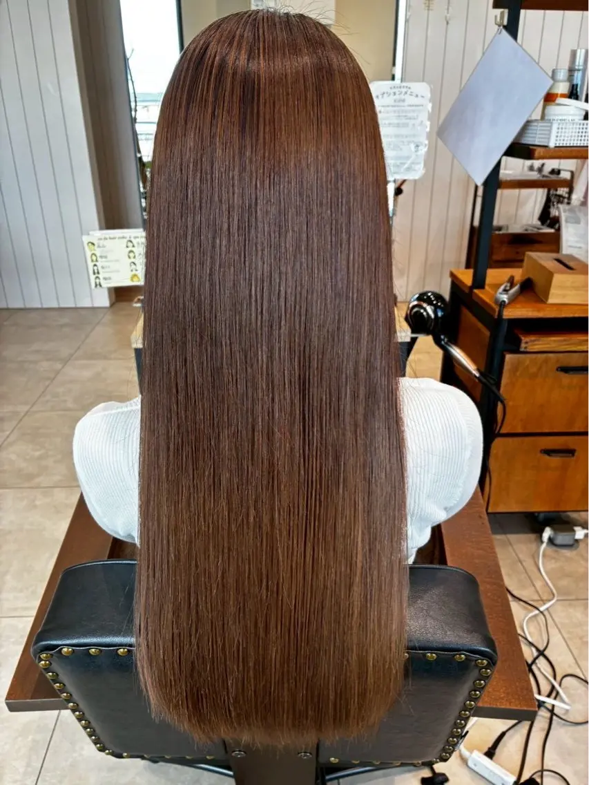 ロング カラー ストレート⭐️ 髪質改善カラー⭐️のヘアスタイル