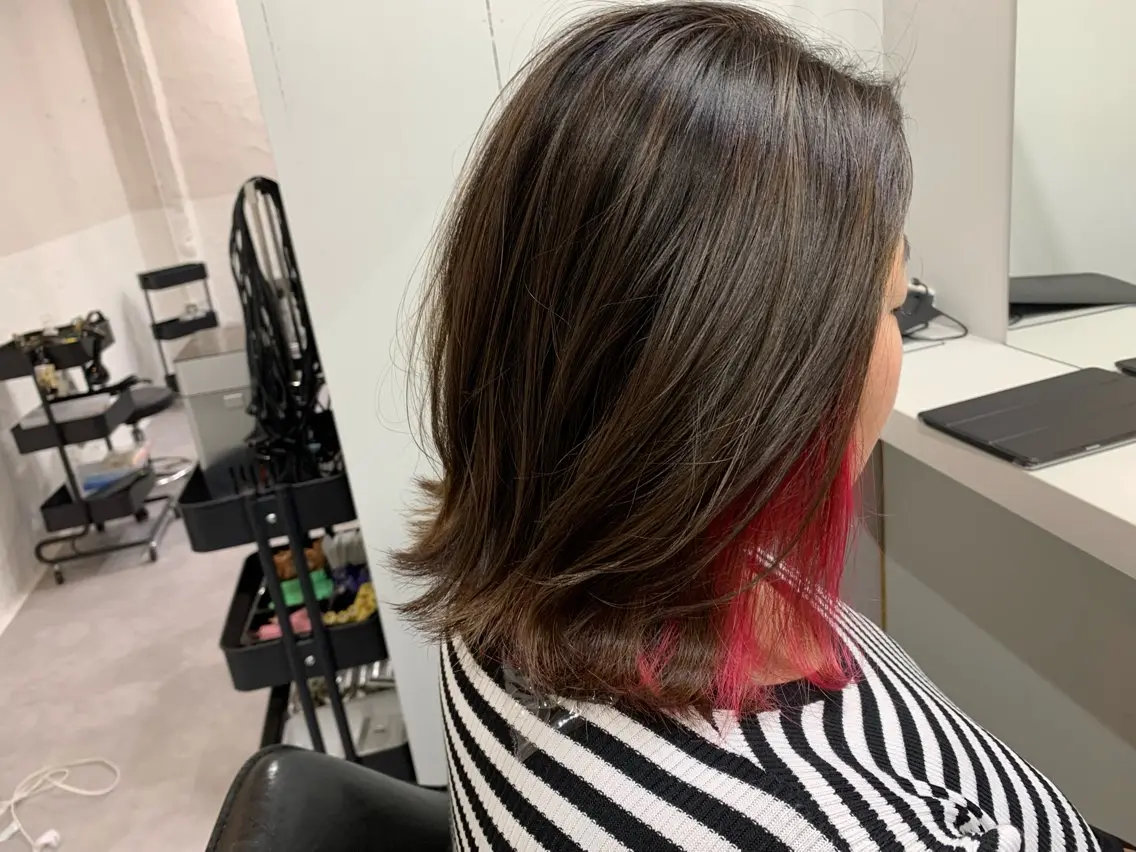 ミディアム ヘアカラー メンズパーマ shell 宮下のヘアスタイル