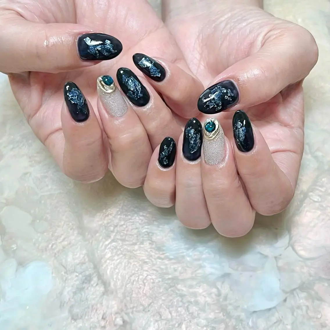 ネイル マグネットネイル ニュアンスネイル ショートネイル gemickle nailのネイルデザイン
