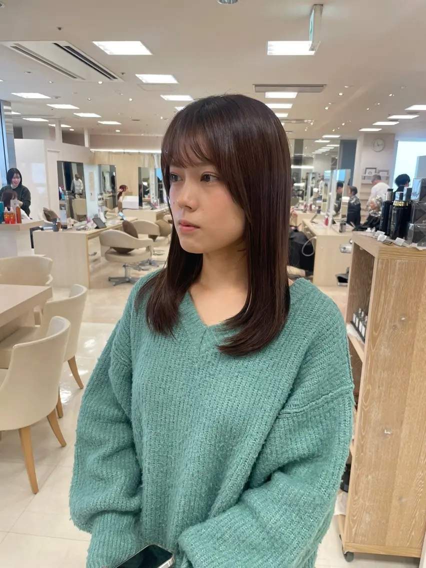 ロング シャドウパーマ／骨格 矯正カット　トモキのヘアスタイル