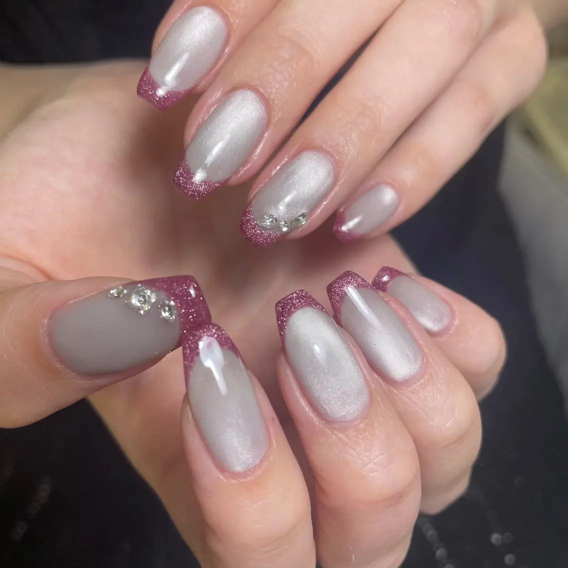 ネイル フレンチネイル マグネットネイル マグネットフレンチ hazuki / Salon Biのネイルデザイン