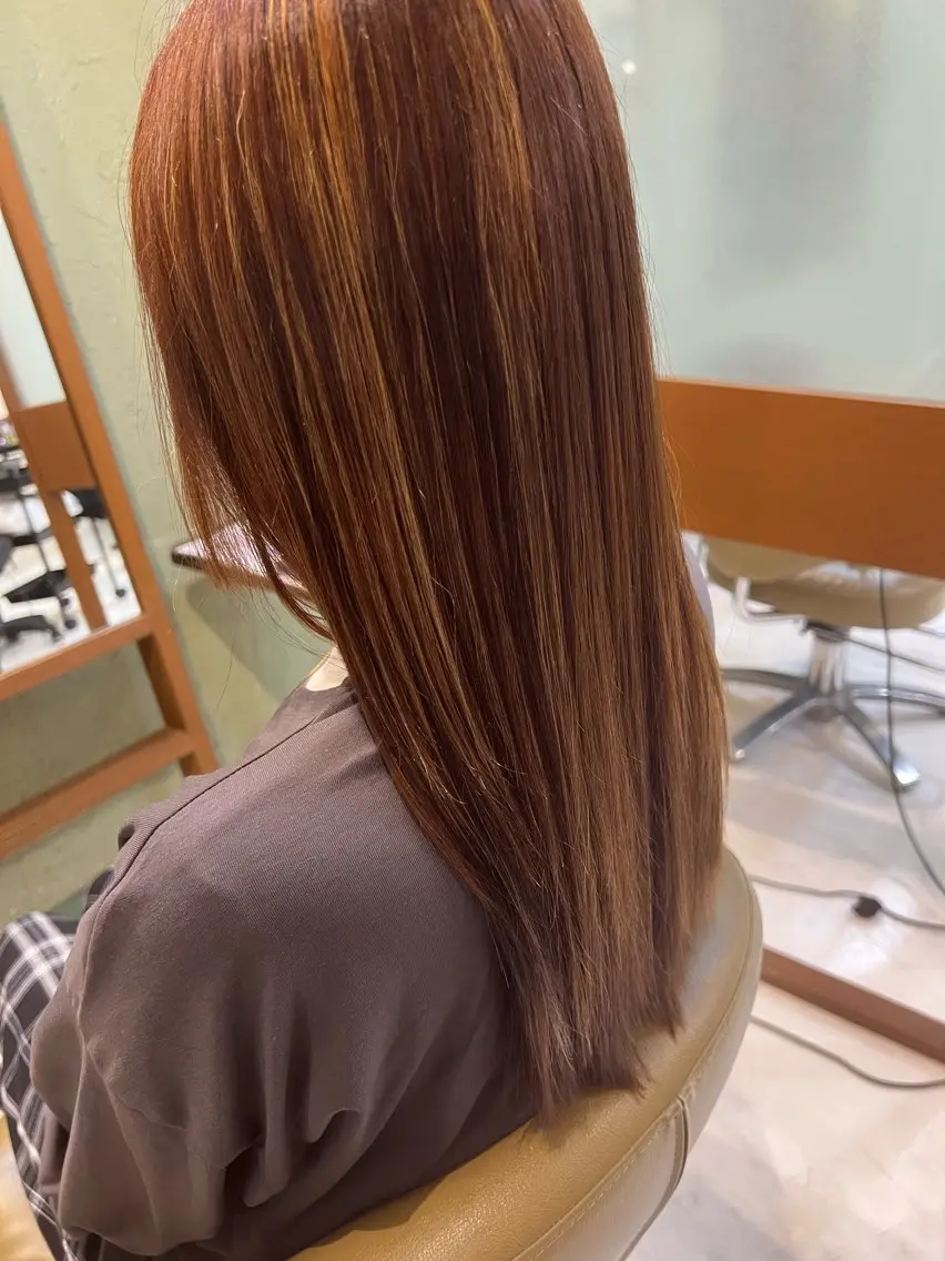 ロング カラー ベージュカラー 透明感カラー ハイライトカラー ハイライト ロング 木本 歩々乃のヘアスタイル