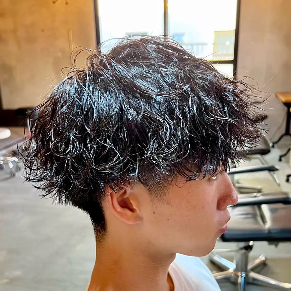 ショート パーマ メンズ シャドウ ツイスパ ニュアンスおがたのヘアスタイル