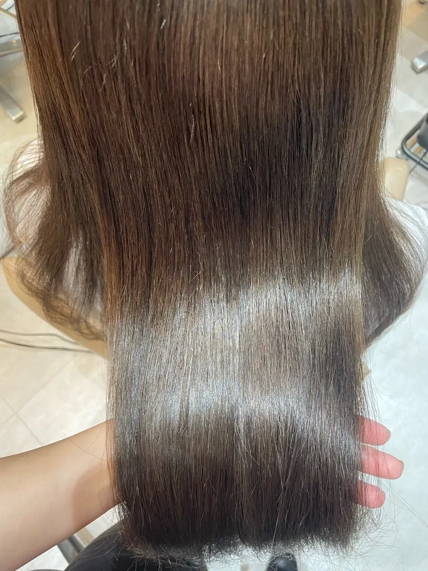セミロング カラー 髪質改善 トリートメント ゆきのZina京都駅 ヘッドスパ/髪質改善のヘアスタイル