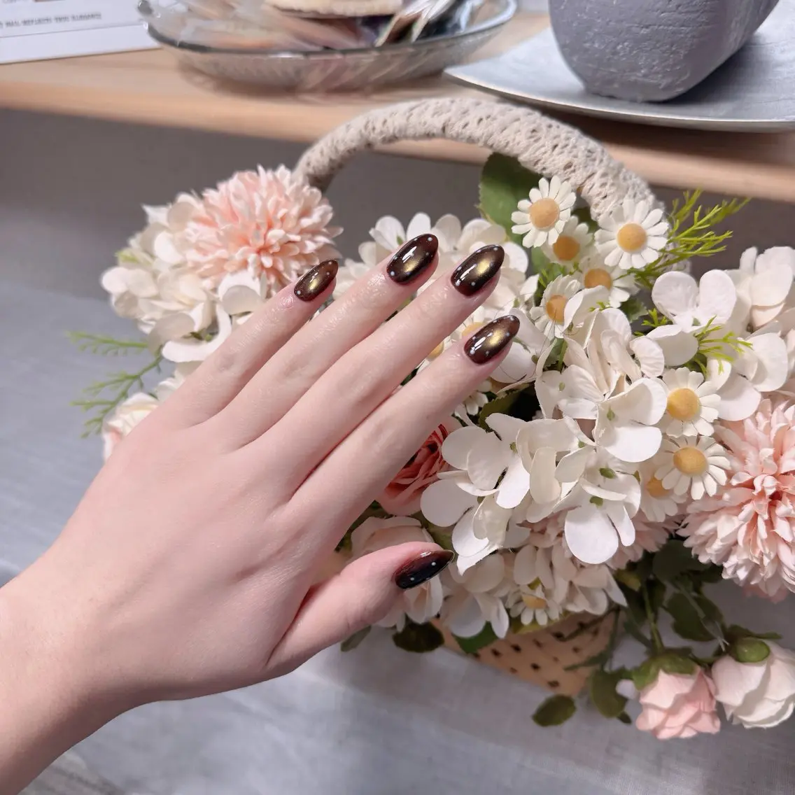 ネイル チークネイル フレンチネイル グラデーション 韓国ネイル マグネットネイル ハンドネイル Hana Nailのネイルデザイン