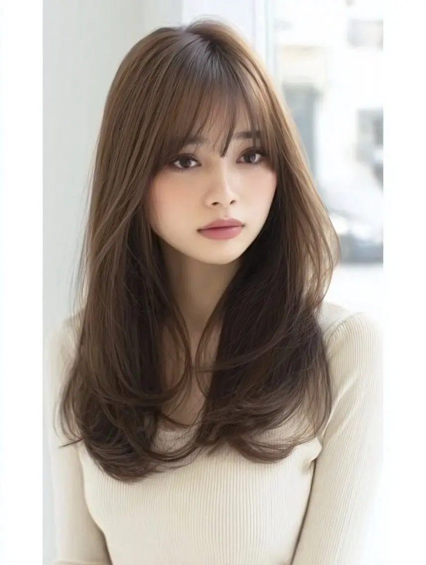 ロング カラー ヘアカラー 🍒モテ暖色カラー × うる艶✧ ゆなのヘアスタイル