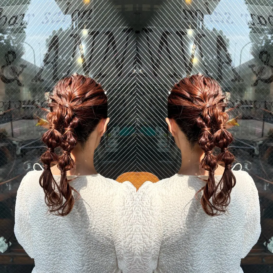 ヘアアレンジ ヘアセット 💎ハイトーン/艶 カラー モエカ💎のヘアスタイル