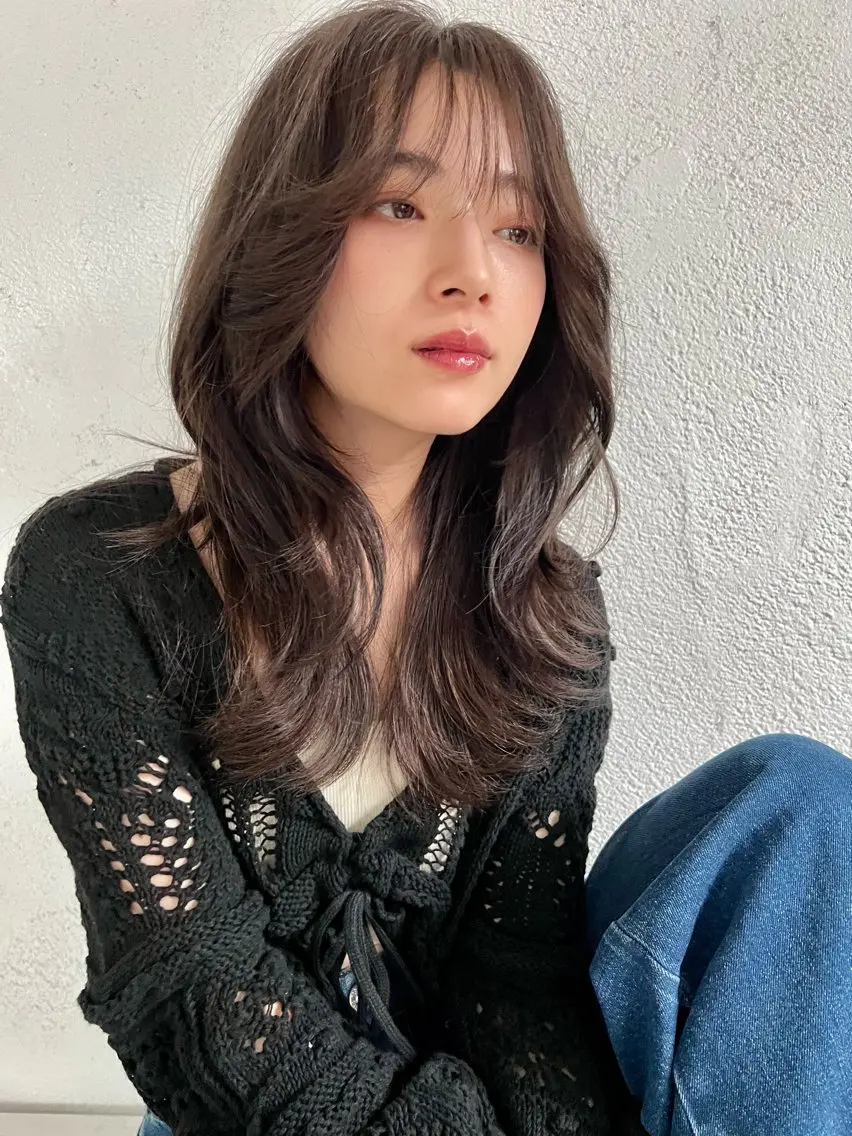 セミロング レイヤーカット カット ヘアカラー トリートメント 韓国ヘア♡おくれ毛♡ ボブ♡sayakaのヘアスタイル