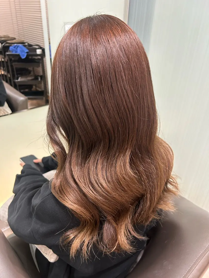 ロング オレンジブラウン ヘアカラー カット⚡️カラー🫧 募集中/愛海のヘアスタイル