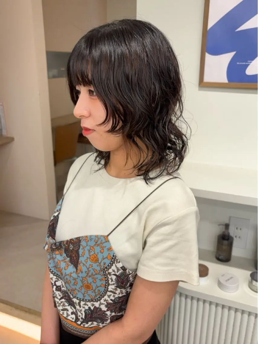 ミディアム パーマモデル募集中 💫 増元 愛玲のヘアスタイル