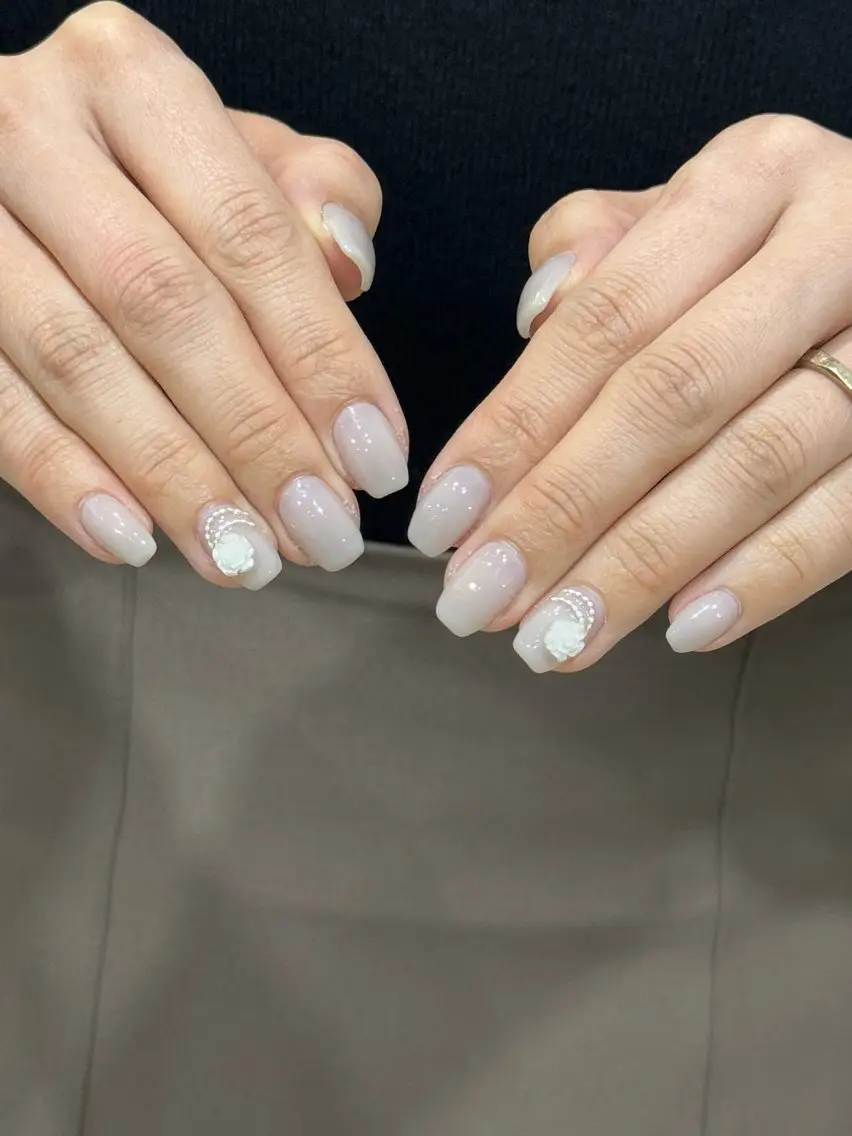 ネイル ハンドネイル 韓国ネイル/ワンホン ネイル🎀表参道3分のネイルデザイン