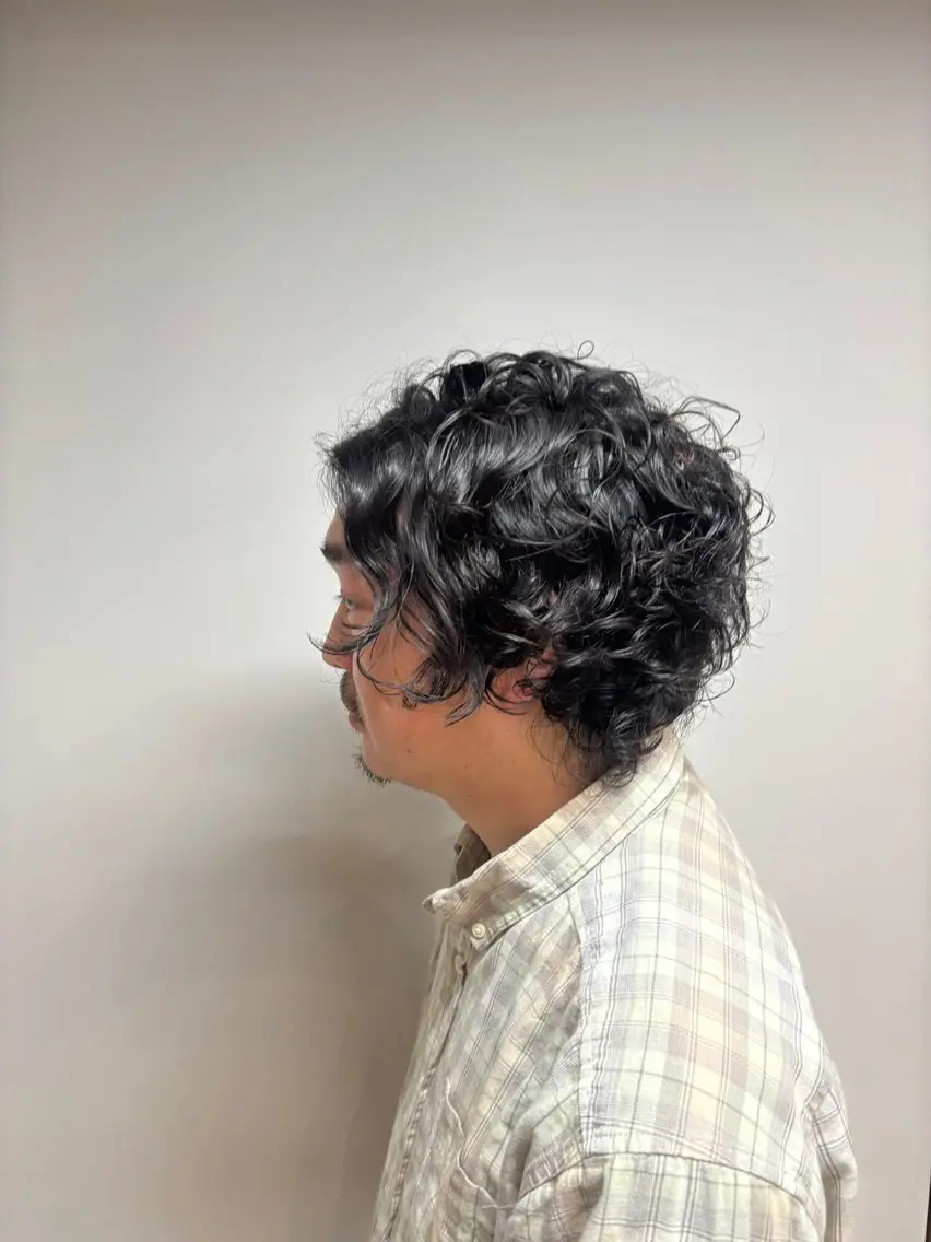 ミディアム カラー パーマ 平野 礼のヘアスタイル