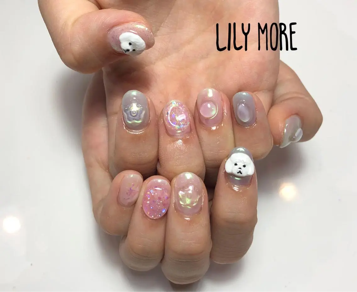 ネイル オーロラネイル Lily closetのネイルデザイン