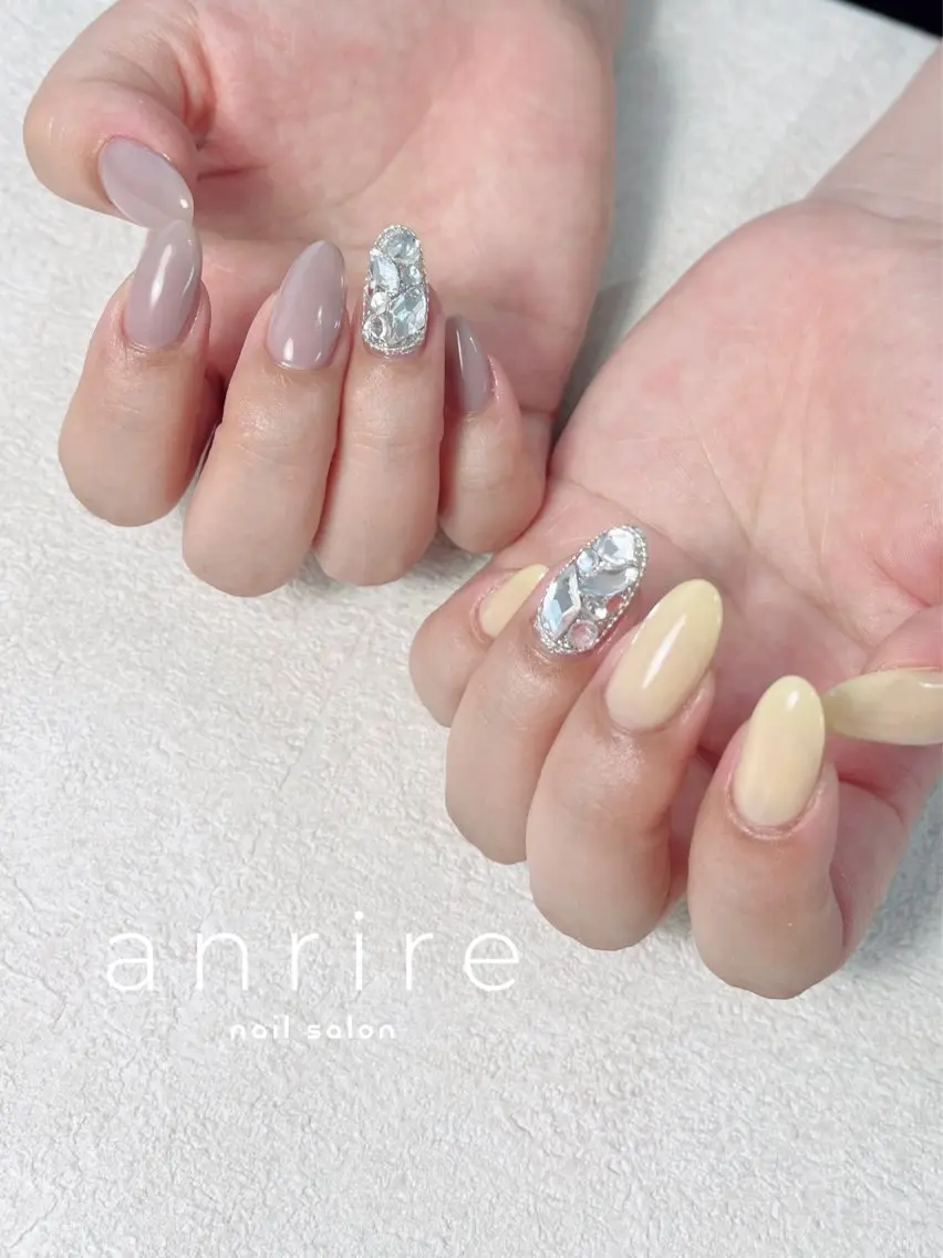 ネイル ジェルネイル キラキラネイル ワンカラーネイル パラジェル シンプルネイル nailsalon anrireのネイルデザイン
