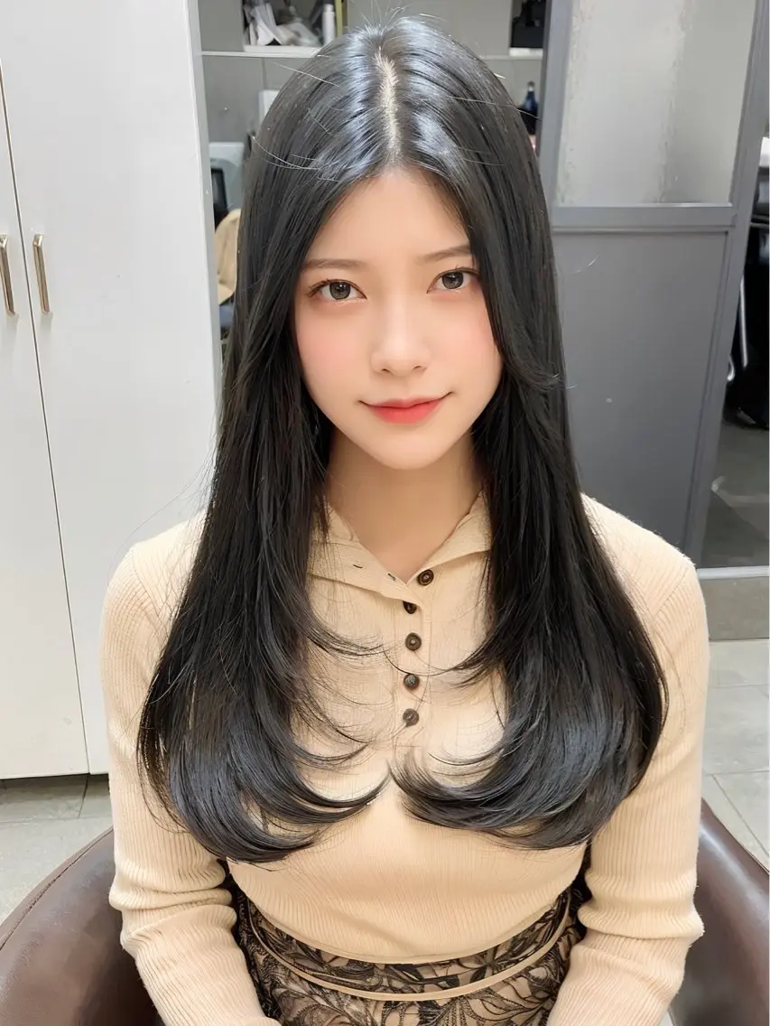 ロング 韓国風レイヤー ショート/犬塚 優介のヘアスタイル