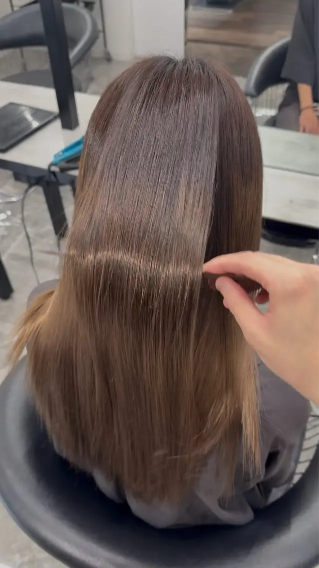 ロング カット 縮毛矯正 りきと🦋河原町 縮毛矯正/艶カラーのヘアスタイル