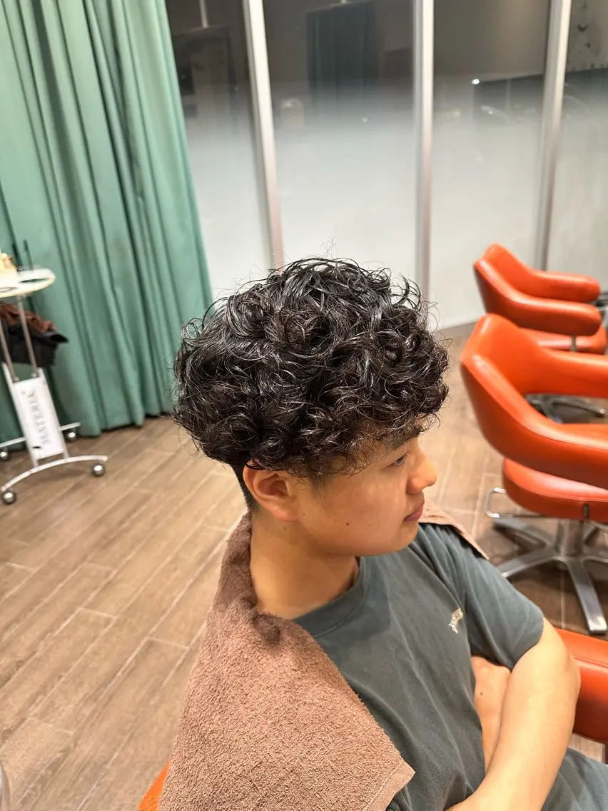 パーマ メンズ メンズパーマ プードルパーマ プードルパーマ 佐藤功真/ ブリーチなしカラーのヘアスタイル