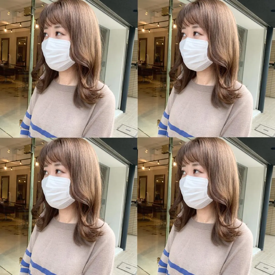 ミディアム カラー カット ヘアカラー トリートメント 透明感/オリーブ/ グレージュ/YUKAのヘアスタイル