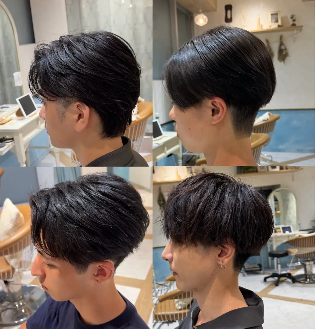 ミディアム メンズ ハクヤ心斎橋 パーマ/縮毛矯正のヘアスタイル