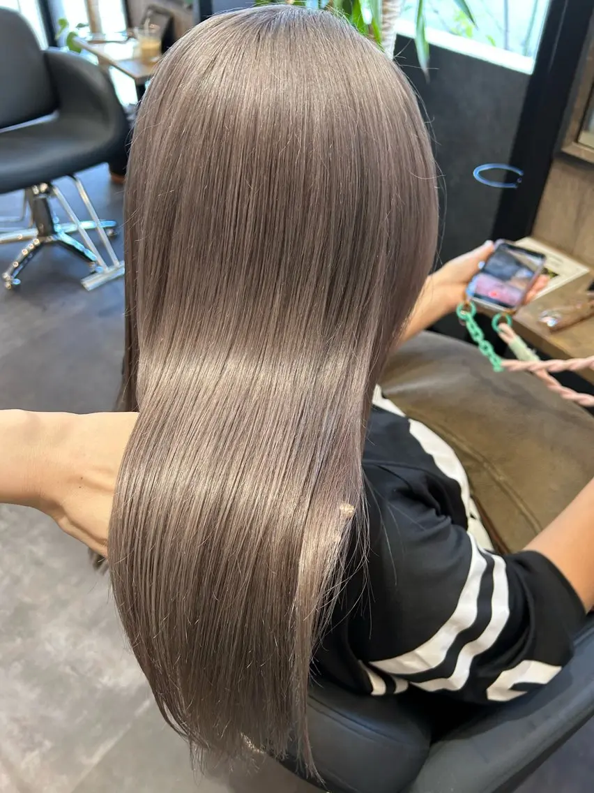 ロング カラー カット ヘアカラー トリートメント Haru/THREE …by velvetのヘアスタイル