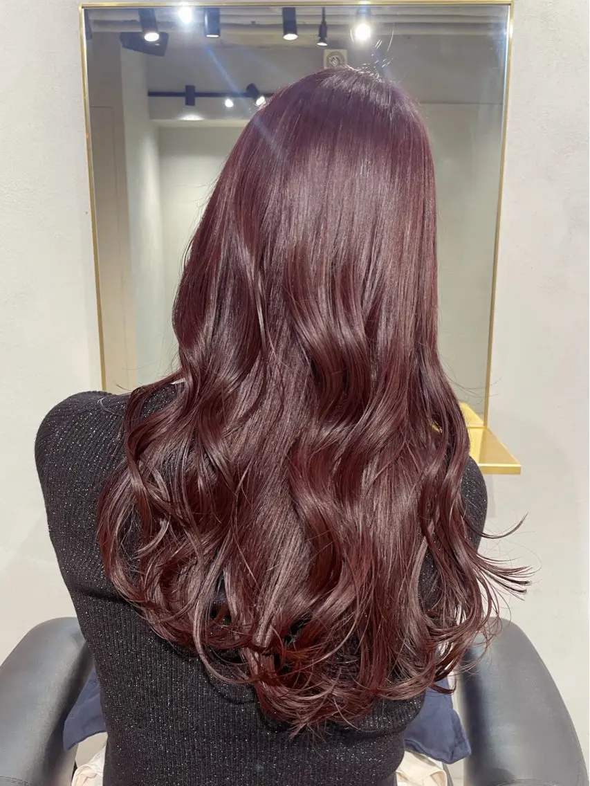 ロング カラー ラベンダーカラー ピンクカラー ピンクラベンダー カット ヘアカラー トリートメント 【表参道】Ruri デジタルパーマのヘアスタイル