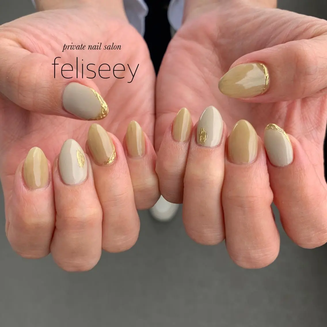 ネイル ジェルネイル ミラーネイル パラジェル シンプルネイル feliseey 〘フェリシー 〙のネイルデザイン