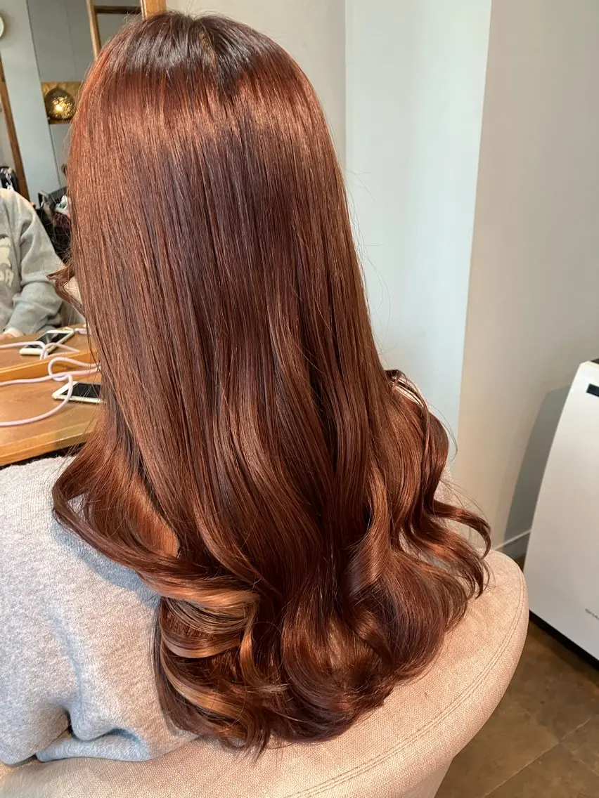 ロング カラー ブラウンカラー 透明感カラー ピンクカラー ピンクブラウン Hair&Make Nahoのマツエク・マツパデザイン