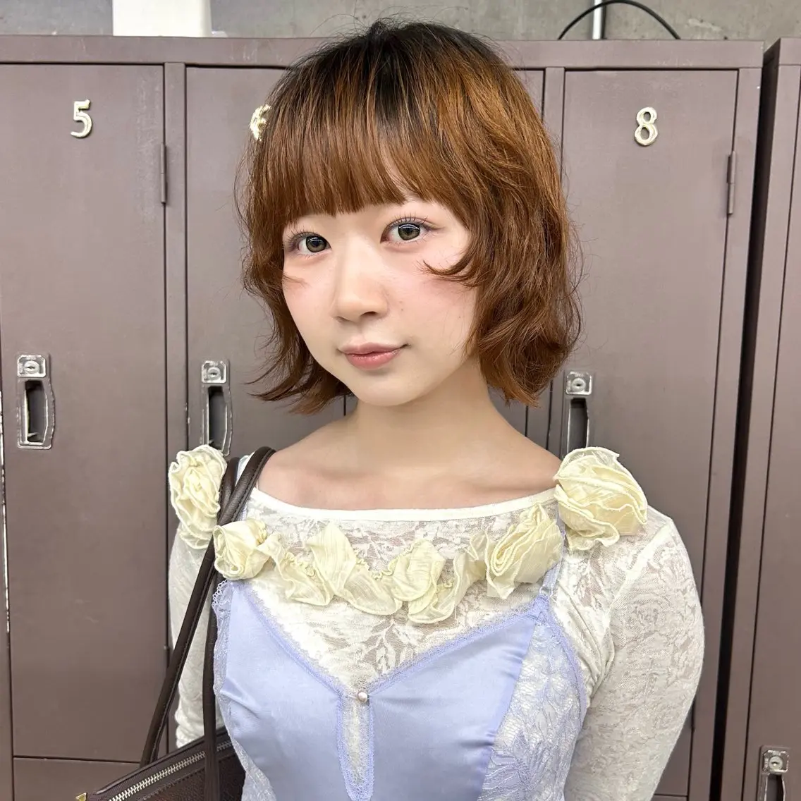 ミディアム パーマ ミディアムパーマ ボブ カット パーマ 伊藤ほのか/柔らかパ ーマ/酸性ストレートのヘアスタイル