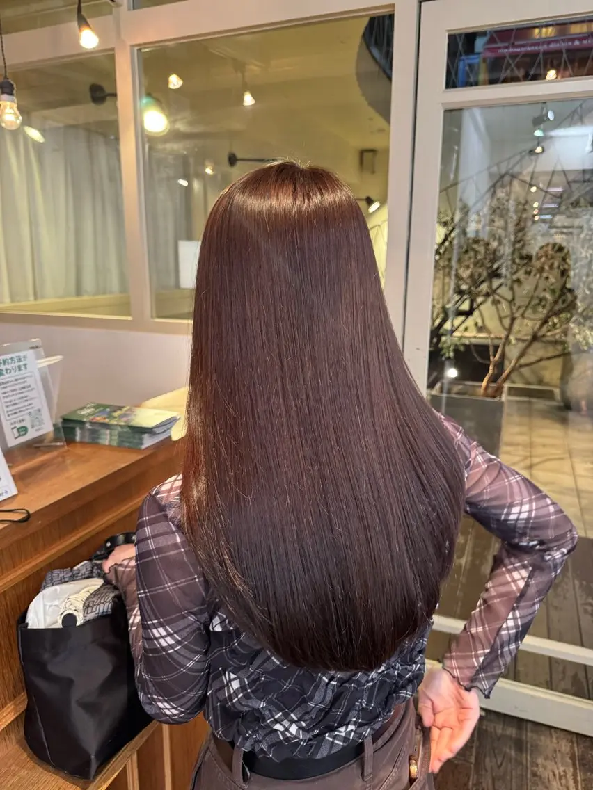 ロング カラー ブラウンカラー ヘアカラー トリートメント ✨艶カラー×髪質改善 はるかのヘアスタイル
