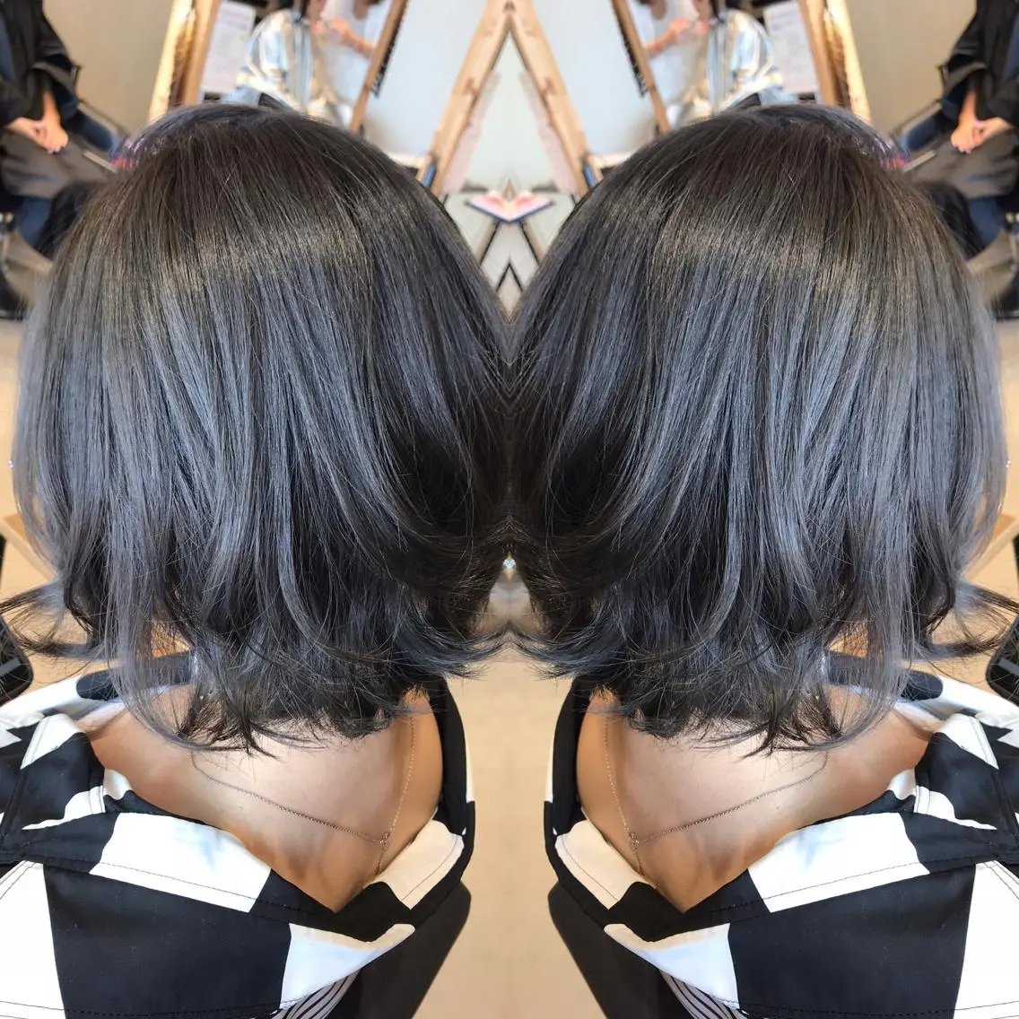 ショート カラー ブリーチ ブルーカラー 透明感カラー シルバー ヘアカラー 大久保 隆蔵のヘアスタイル