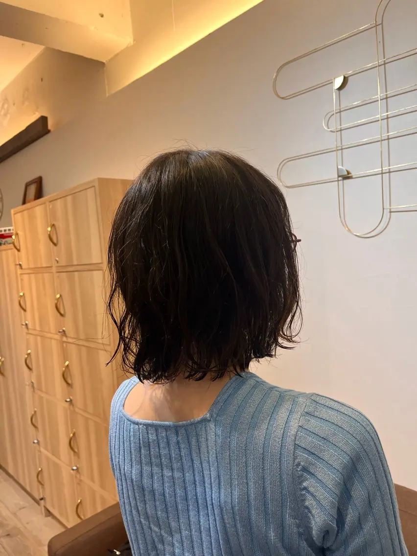 ミディアム パーマ ミディアムパーマ デジタルパーマ パーマ 🫒オリーブカラー/ かれんのヘアスタイル