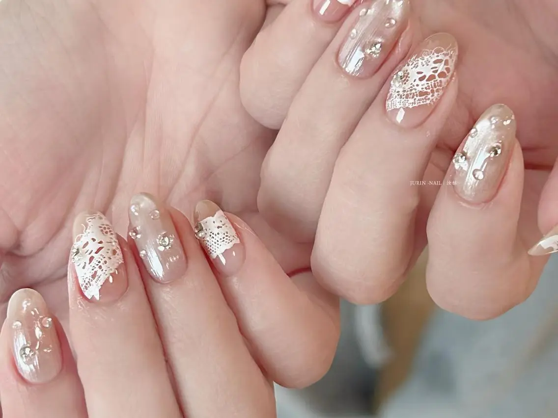 ネイル オーロラネイル チークネイル 長さ出し フットネイル フレンチネイル Pretty nailのネイルデザイン