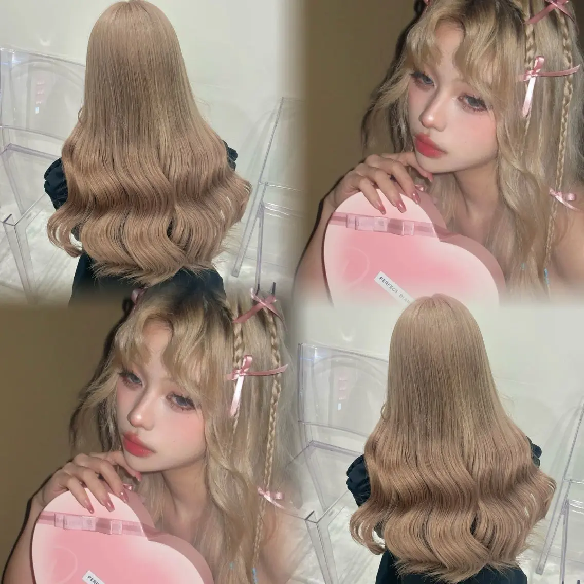 ロング カラー ヘアカラー トリートメント ヘアセット 色落ち綺麗🩰ハイ トーン🎀RINKAのヘアスタイル