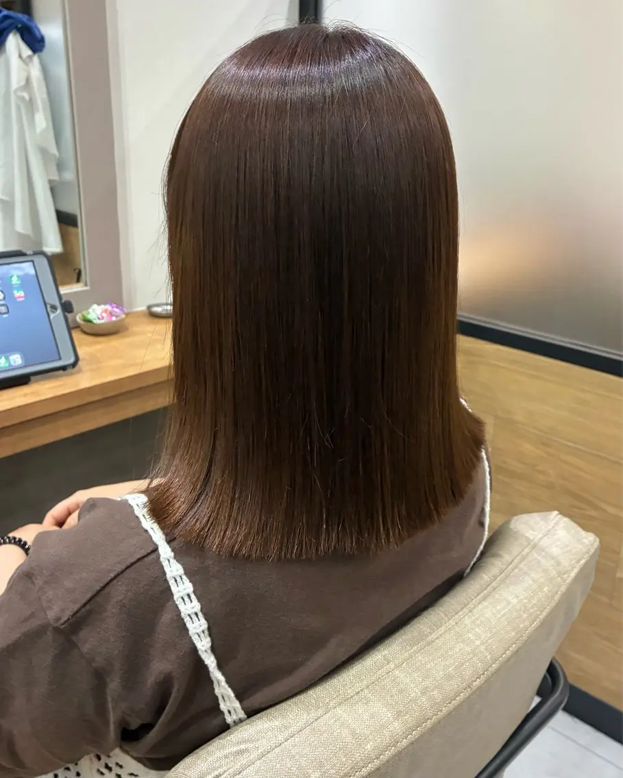 ミディアム 縮毛矯正 カット ヘアカラー 縮毛矯正 柴田真衣 /ナチュラル/半個室のヘアスタイル
