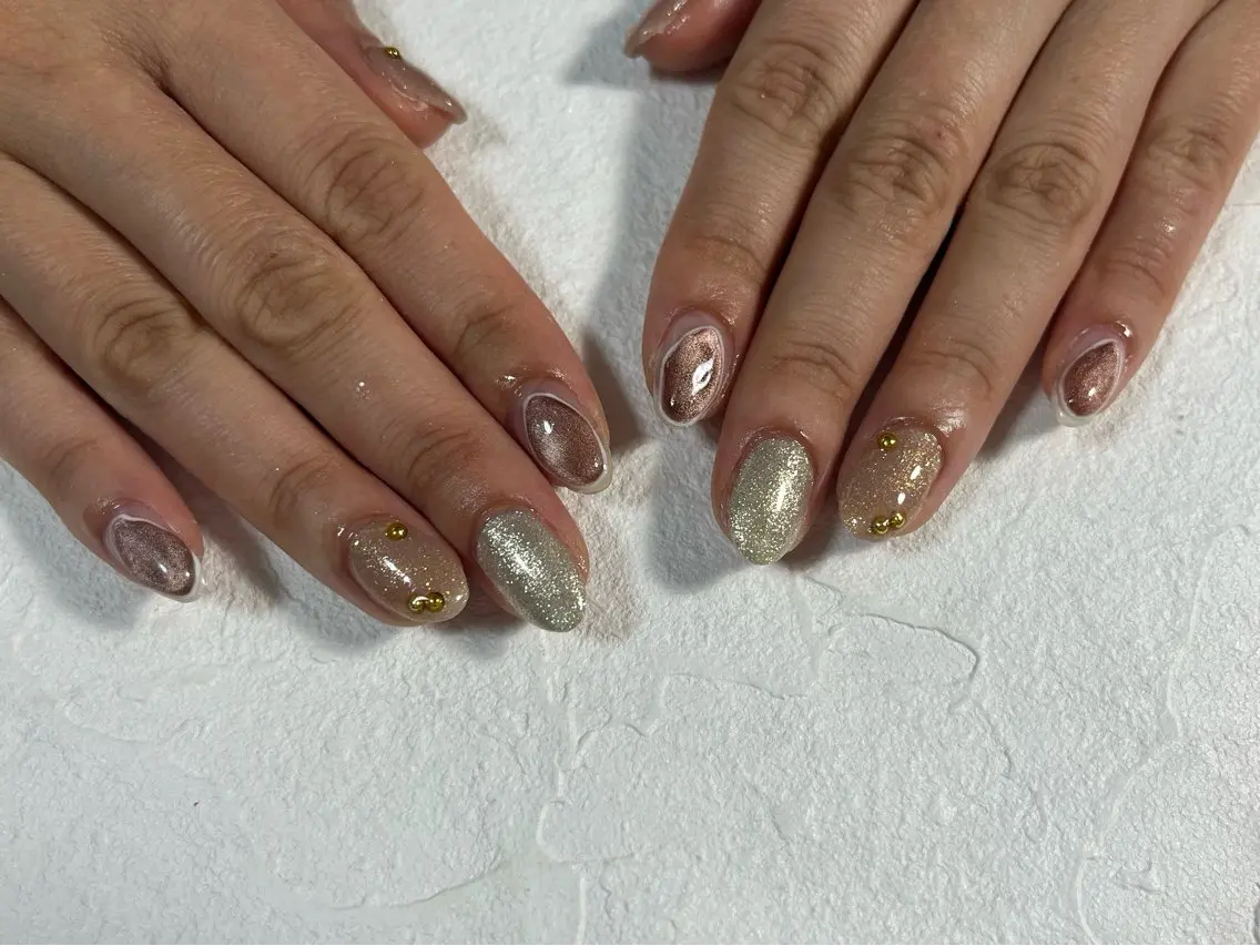 ネイル オーロラネイル フットネイル フレンチネイル ジェルネイル 韓国ネイル ハンドネイル kiki nail たまプラーザのネイルデザイン