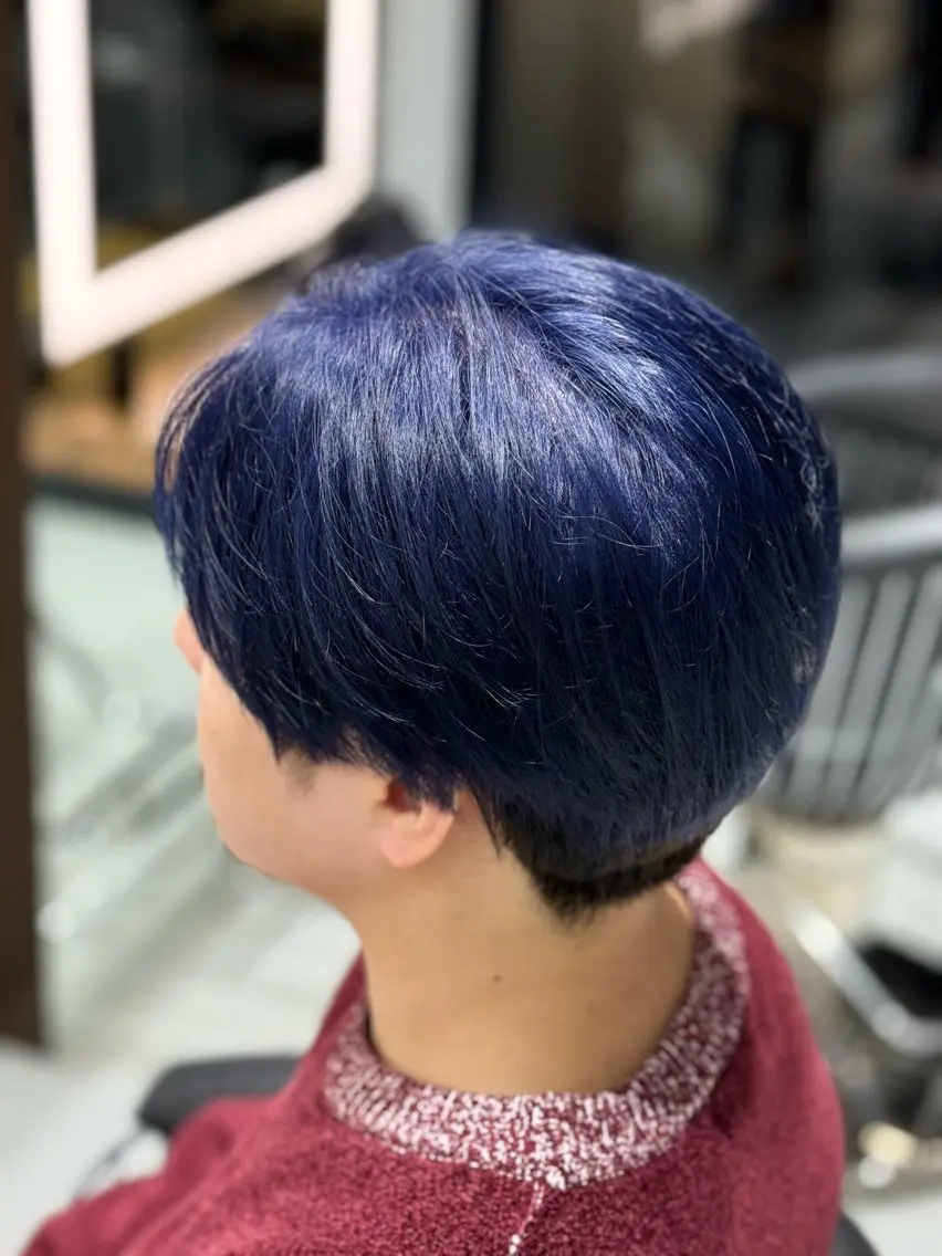 カラー メンズ メンズブリーチ ブリーチ ブルーカラー ヘアカラー 渋谷ブリーチカラー/ デザインカラー/優希のヘアスタイル